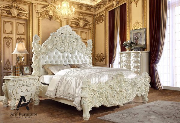 kamar set ukiran duco putih