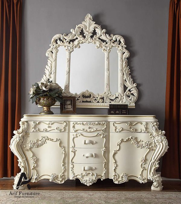 kamar set ukiran duco putih