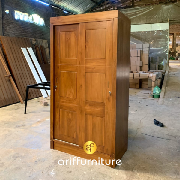 Lemari Pakaian Classic Pintu Sliding - Gambar 4