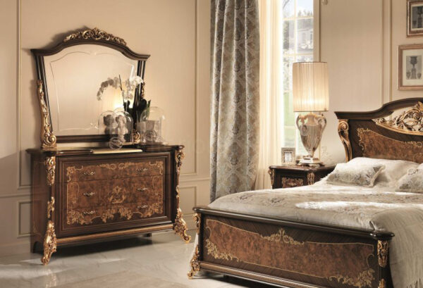 set lemari dan tempat tidur kayu jati modern