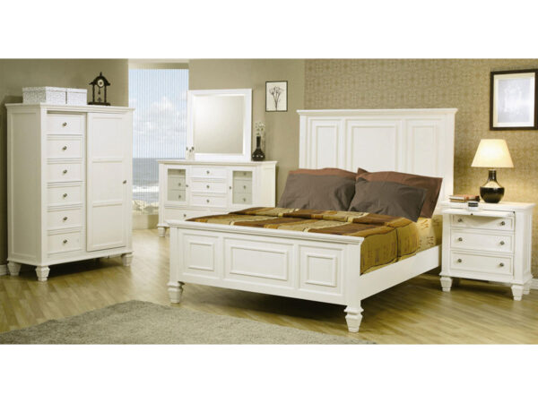 tempat tidur set minimalis duco putih