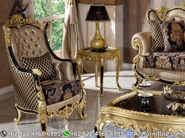 Kursi Sofa Tamu Mewah Black Gold