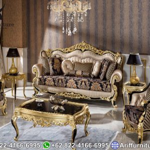 Kursi Sofa Tamu Mewah Black Gold