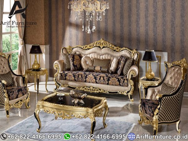 Kursi Sofa Tamu Mewah Black Gold