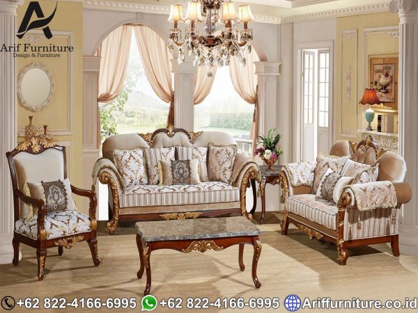 Kursi Sofa Tamu Mewah Classic Ukiran Gold