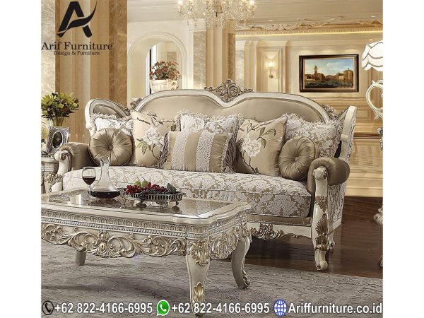 Kursi Sofa Tamu Mewah Natural Gold