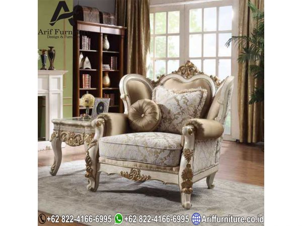 Kursi Sofa Tamu Mewah Natural Gold