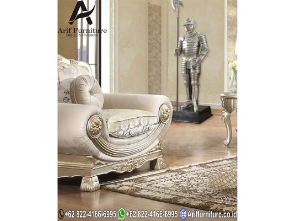 Kursi Sofa Tamu Mewah Silver Duco