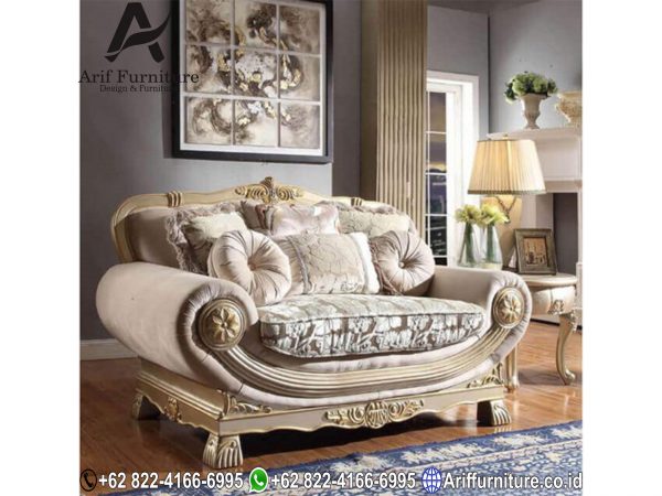 Kursi Sofa Tamu Mewah Silver Duco