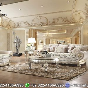 Kursi Sofa Tamu Mewah Silver Duco