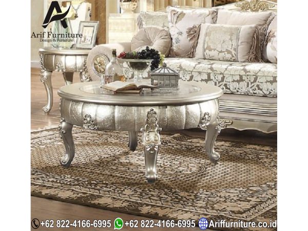 Kursi Sofa Tamu Mewah Silver Duco