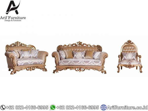 Set Kursi Sofa Tamu Mewah Gold Duco