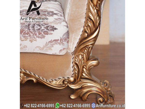 Set Kursi Sofa Tamu Mewah Gold Duco