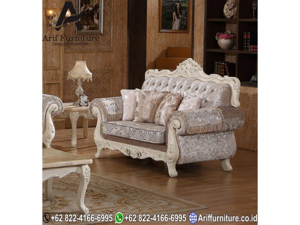 Set Sofa Tamu Mewah Pearl White Duco