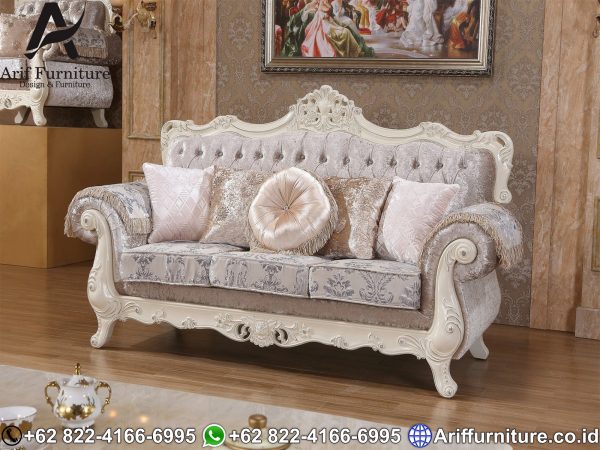Set Sofa Tamu Mewah Pearl White Duco