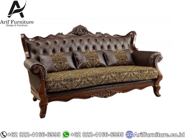 Sofa Tamu Mewah Jati Natural