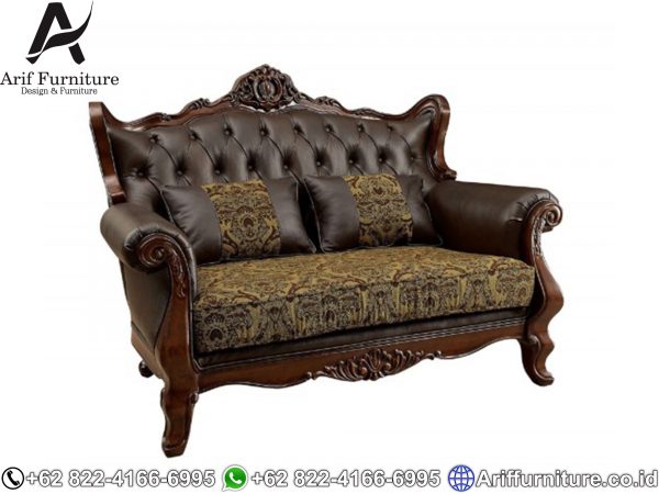 Sofa Tamu Mewah Jati Natural