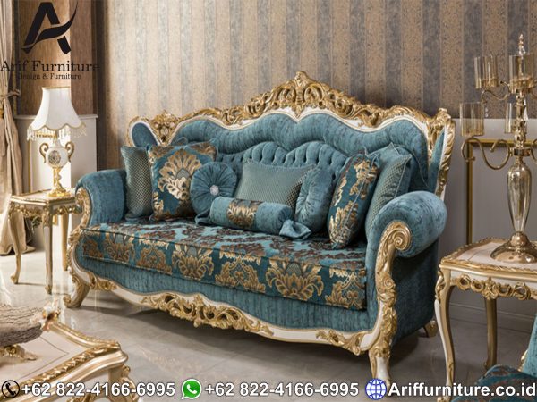 Sofa Tamu Mewah Ukiran Classic Gold