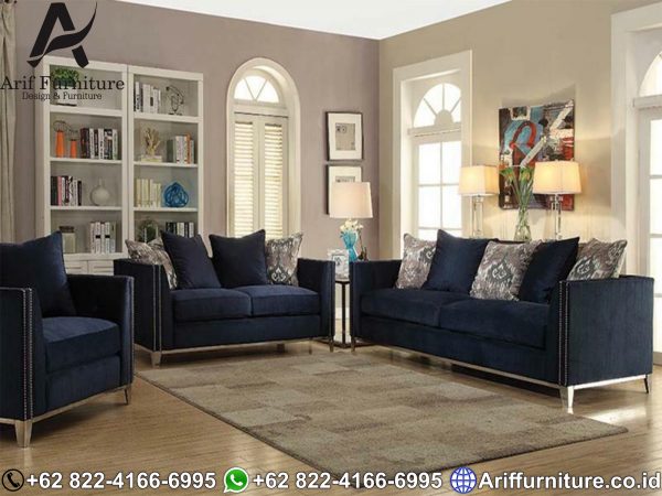 Sofa Tamu Minimalis Mewah Dongker Dark