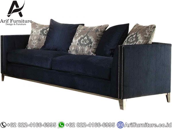 Sofa Tamu Minimalis Mewah Dongker Dark