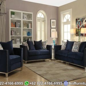 Sofa Tamu Minimalis Mewah Dongker Dark