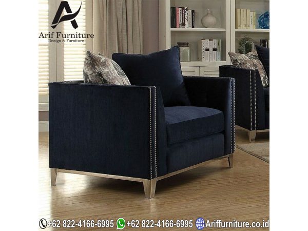 Sofa Tamu Minimalis Mewah Dongker Dark