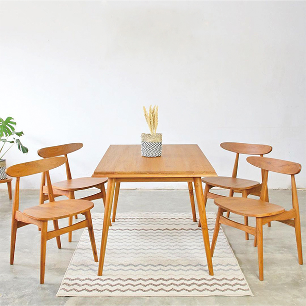 meja makan kayu minimalis kursi