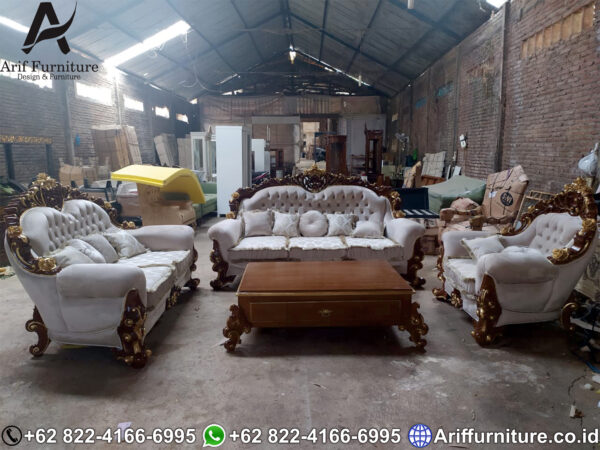 set sofa tamu mewah klasik jepara