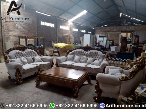 set sofa tamu mewah klasik jepara