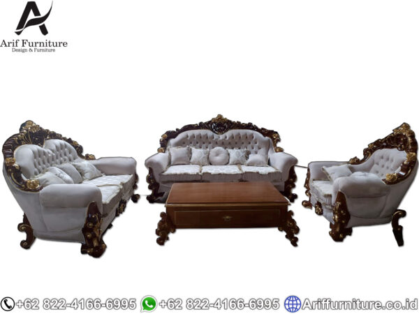 set sofa tamu mewah klasik jepara