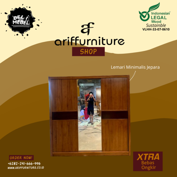Lemari Pakaian Minimalis Jepara
