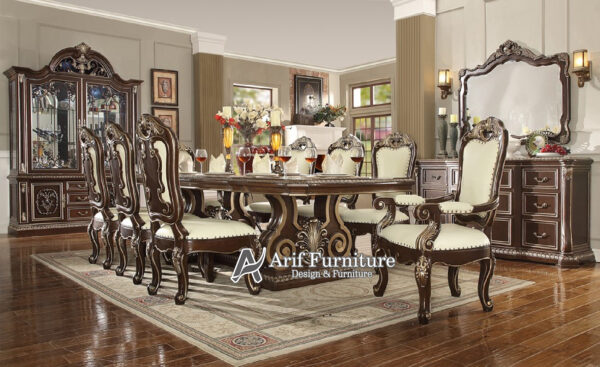 set meja makan mewah modern jepara