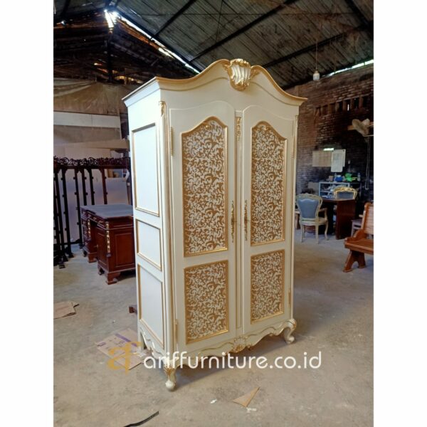 Lemari Baju Jati Minimalis 2 Pintu - Gambar 2
