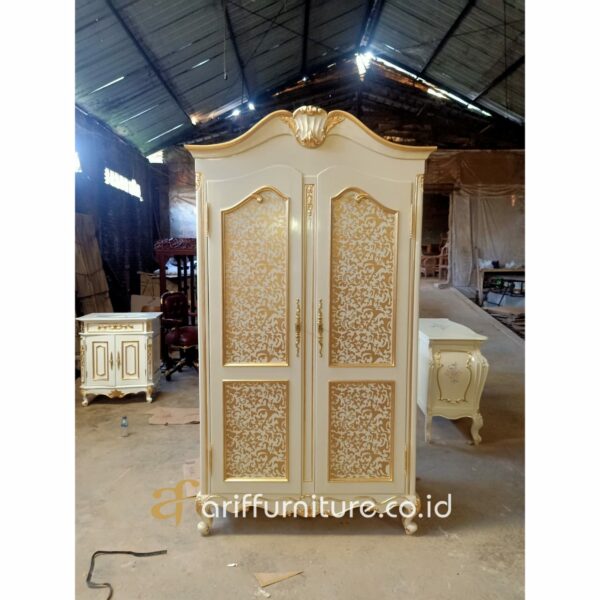 Lemari Baju Jati Minimalis 2 Pintu - Gambar 4
