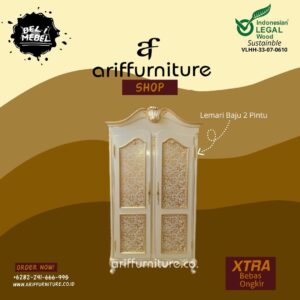 Lemari Baju Jati Minimalis 2 Pintu