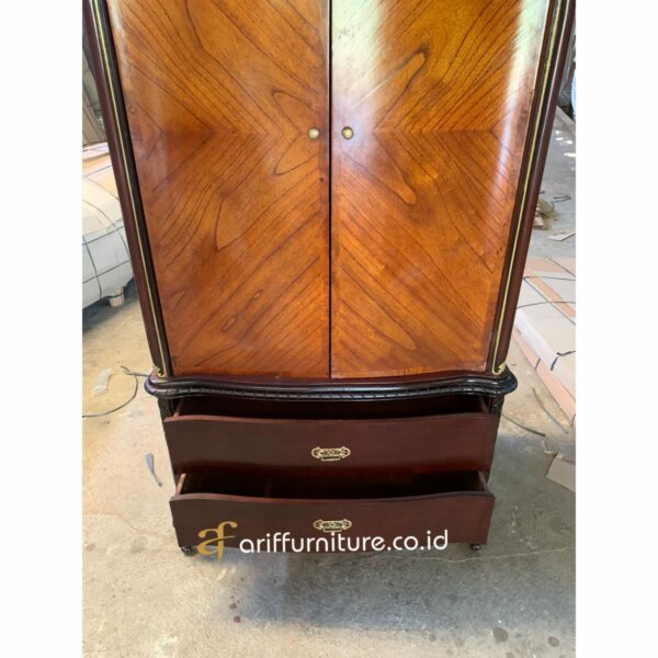 Lemari Pakaian Minimalis 2 pintu Kayu Jati - Gambar 3