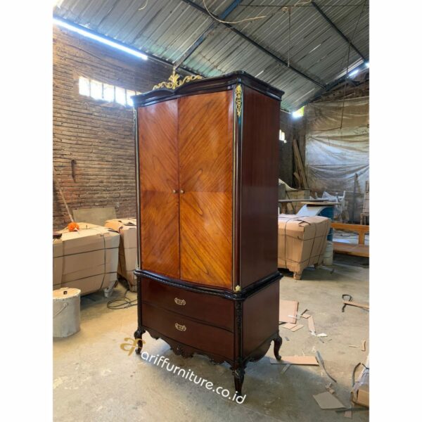 Lemari Pakaian Minimalis 2 pintu Kayu Jati - Gambar 6