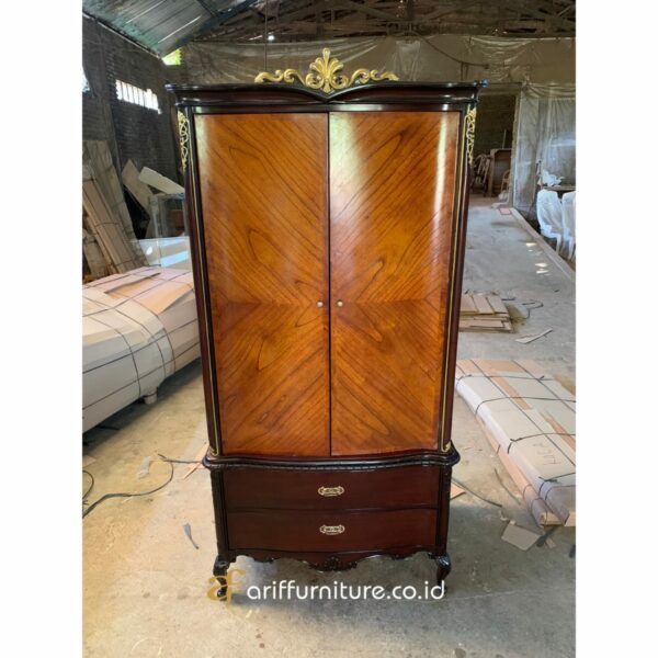 Lemari Pakaian Minimalis 2 pintu Kayu Jati - Gambar 7