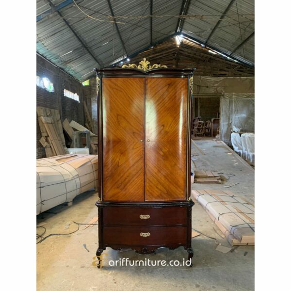 Lemari Pakaian Minimalis 2 pintu Kayu Jati - Gambar 8