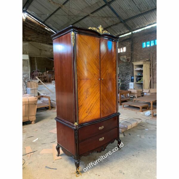 Lemari Pakaian Minimalis 2 pintu Kayu Jati - Gambar 9