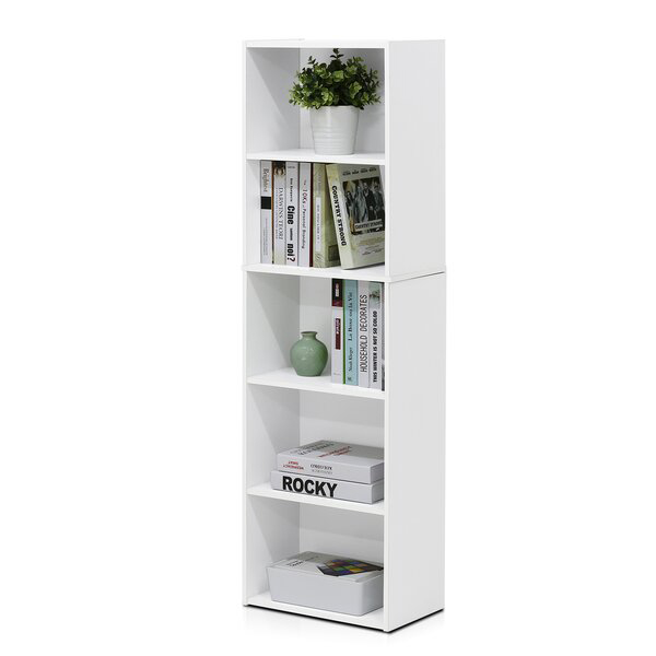 lemari buku minimalis duco putih