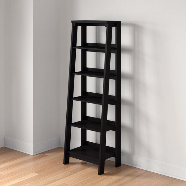 rak buku tangga minimalis kayu