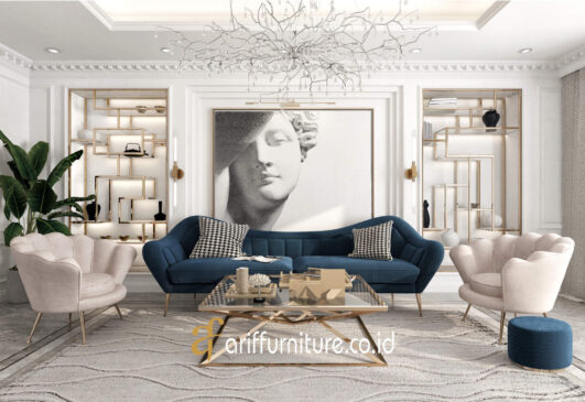 sofa ruang tamu modern stainless