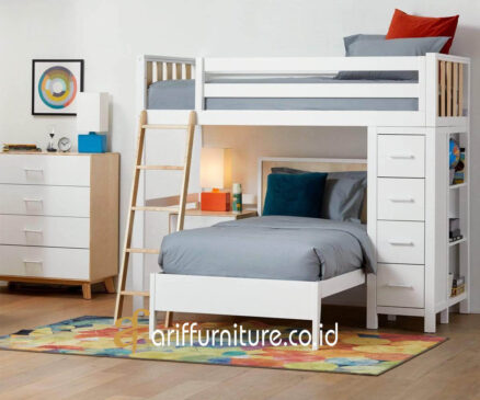 tempat tidur tingkat kayu minimalis