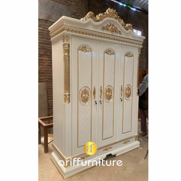 Lemari Pakaian Putih Kayu Minimalis Terbaru - Gambar 3
