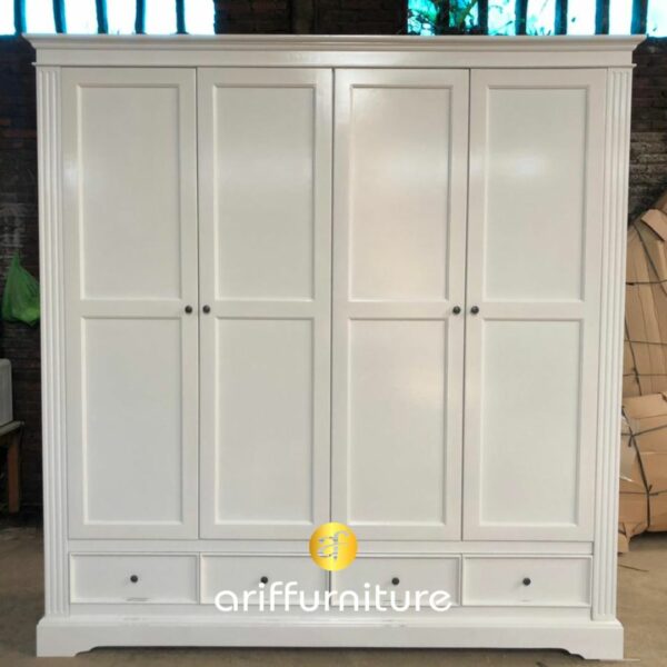 Lemari Pakaian Warna Putih 4 Pintu - Gambar 3
