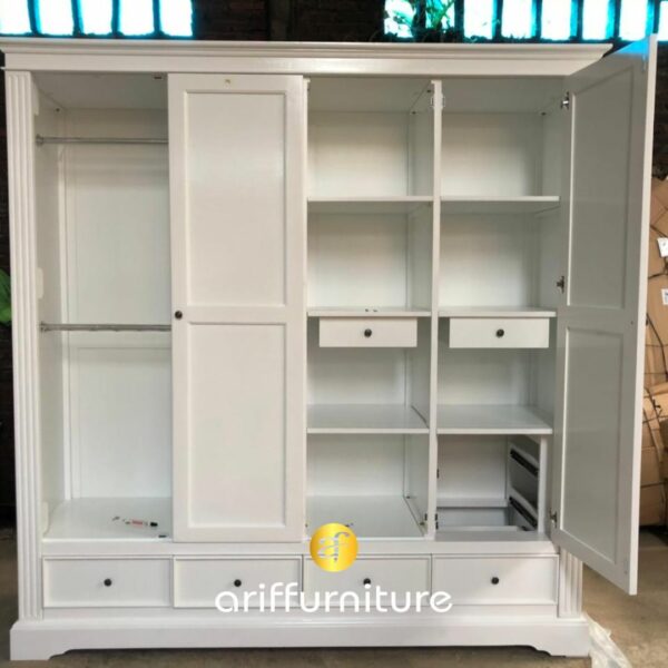 Lemari Pakaian Warna Putih 4 Pintu - Gambar 2