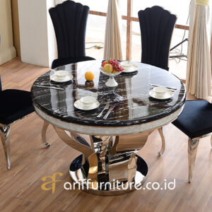 meja makan kursi stainless minimalis