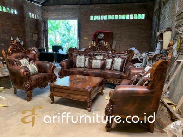 kursi ruang tamu sofa kayu jati model terbaru