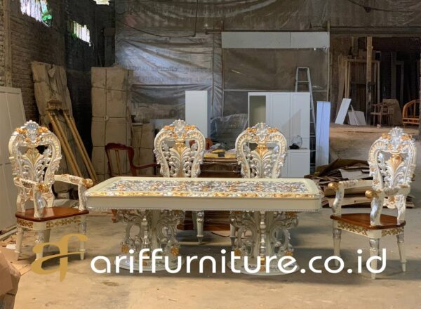 set meja makan kayu jati